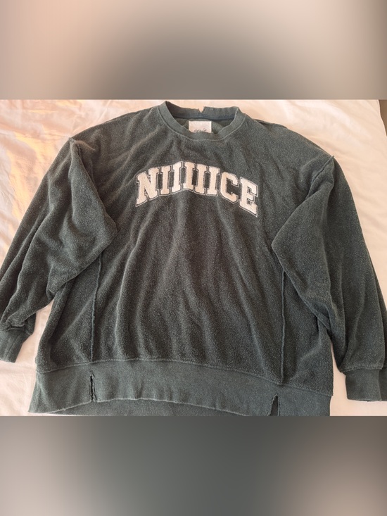 aerie Sweaters - aerie Forest Green Plush Pullover with White Appliqué